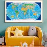 Wild World Map with over 1,600 animals by Anton Thomas in a child's bedroom