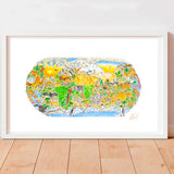 Wild World Cartouche (A3 size – 16 x 12")