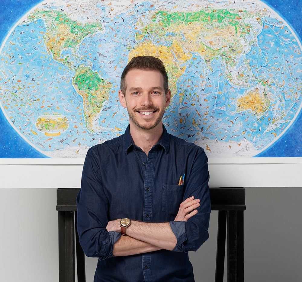 Anton Thomas, the artist mapmaker behind maps like Wild World and North America: Portrait of a Continent