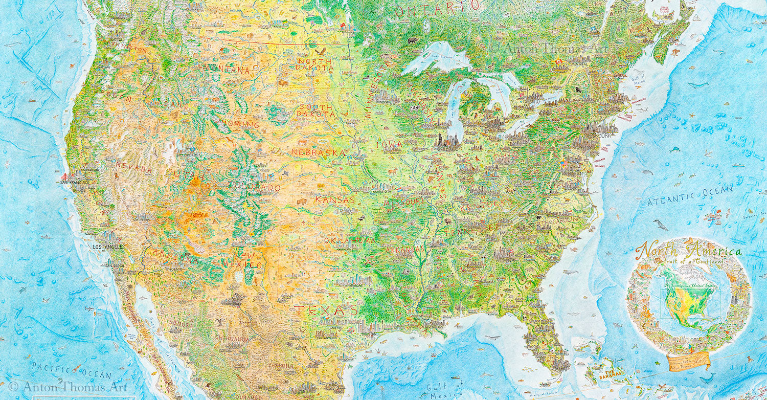 Contiguous Country The Contiguous United States – Poster Print – Anton Thomas Art